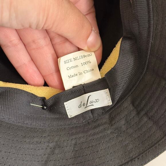 De Lux Fedora Hat Womens M/L Black Cotton Formal Retro Fashion Outdoor Mobwife - Picture 8 of 9